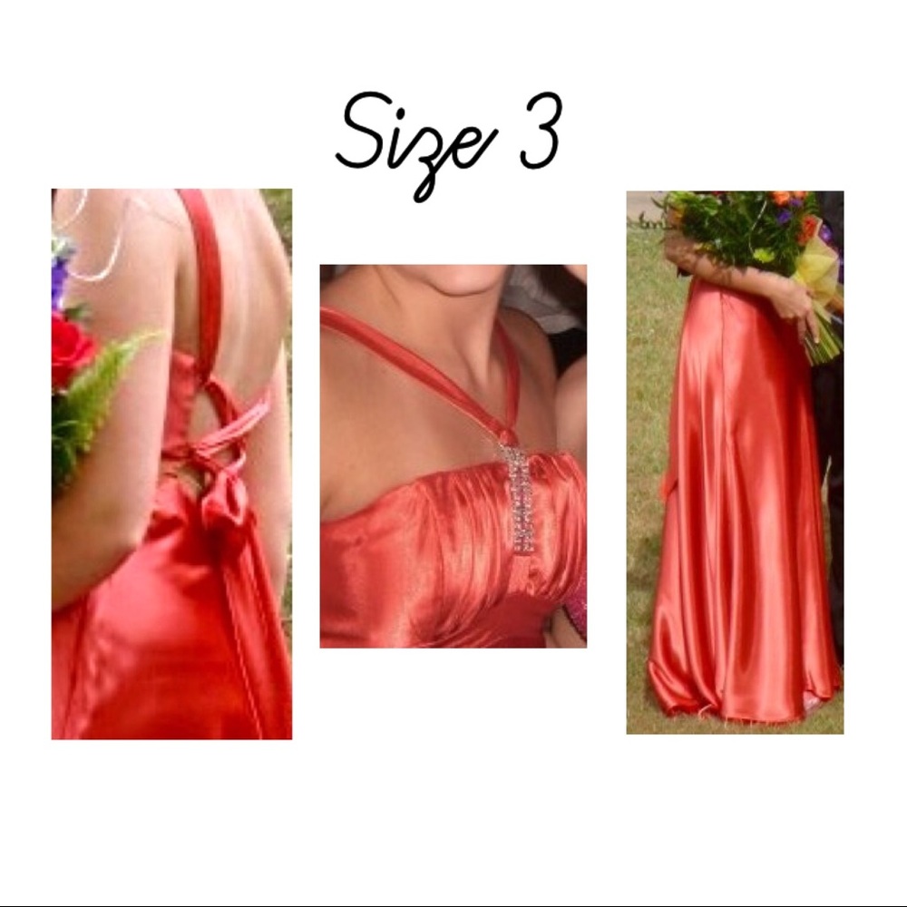 Orange Satin Formal Dress